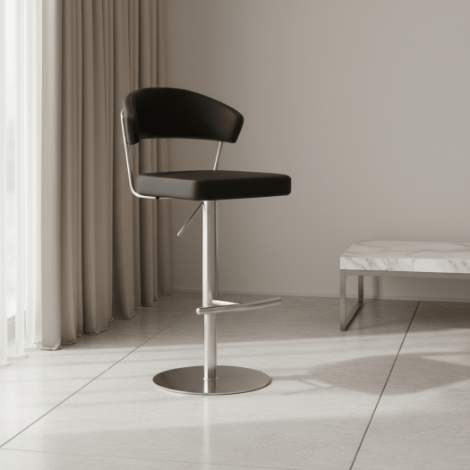Cosmo Black Steel Barstool