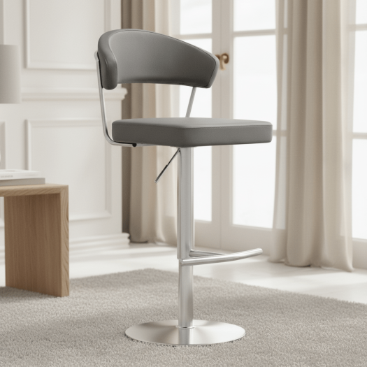 Cosmo Grey Steel Barstool