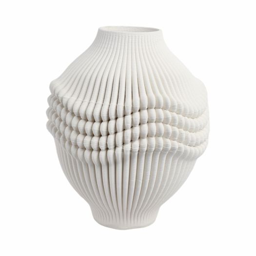 coulter 3d Printed Porcelain Vase, Ivory