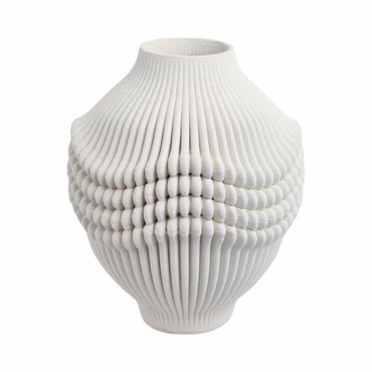 coulter 3d Printed Porcelain Vase, Ivory