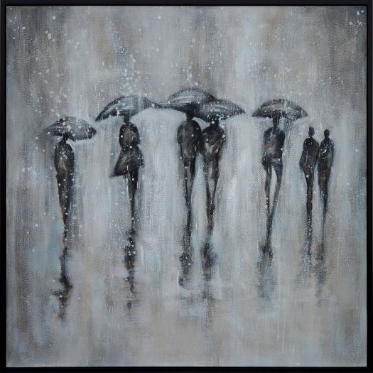 Rain Walk Handmade Oil Painting