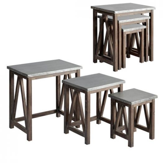 Newhart Rustic Wood Table Set of 3