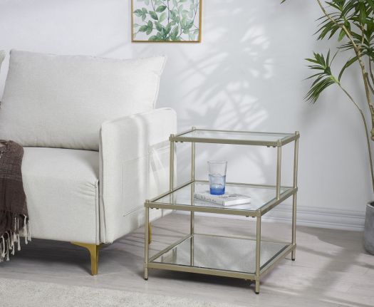 Champagne 2 Level Side Table