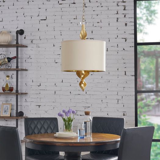 Twister Shade 31" H Gold Foil Finish Pendant Lamp