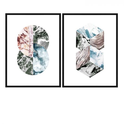 Elemental Marble Duo Framed Wall Art