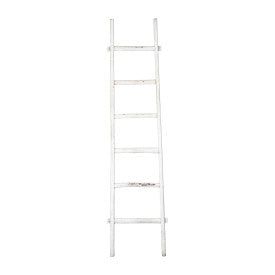 WOODEN , DECORATIVE 76" LADDER, WHITE