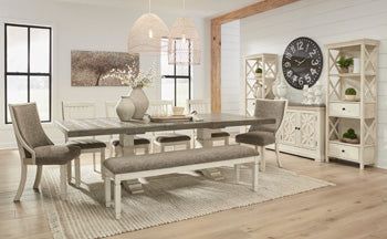 Bolanburg Dining Table and 4 Chairs and Bench Set