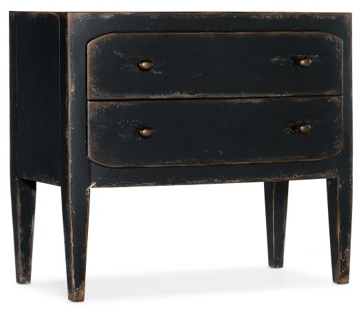 Two-Drawer Nightstand- Black