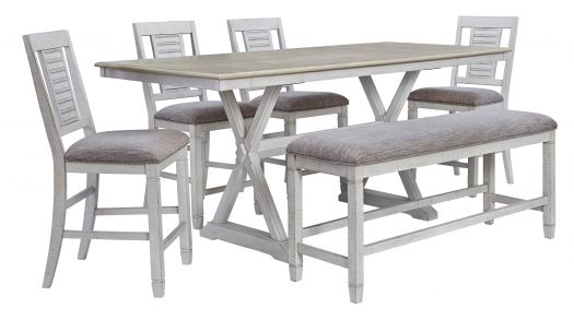 Teganville Counter Height Dining Table And 4 Barstools And Bench