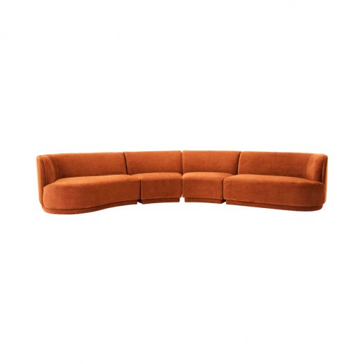 Yoon Eclipse Modular Sectional Chaise Left Fired Rust