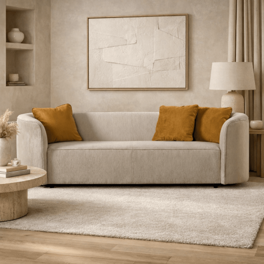Dana Beige Mustard Sofa (232cm/287cm)