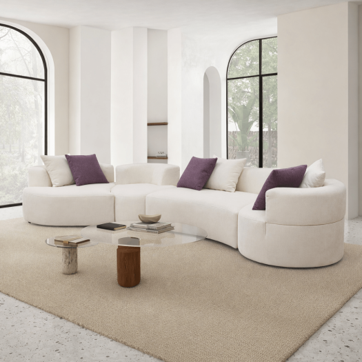 Dante White Sofa