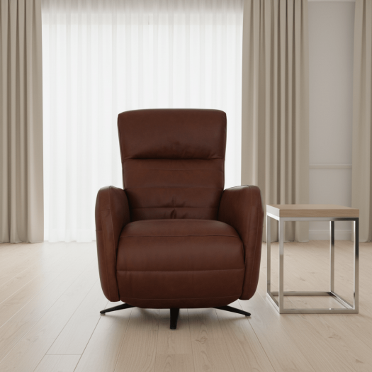 Dark Brown Leather Power Recliner