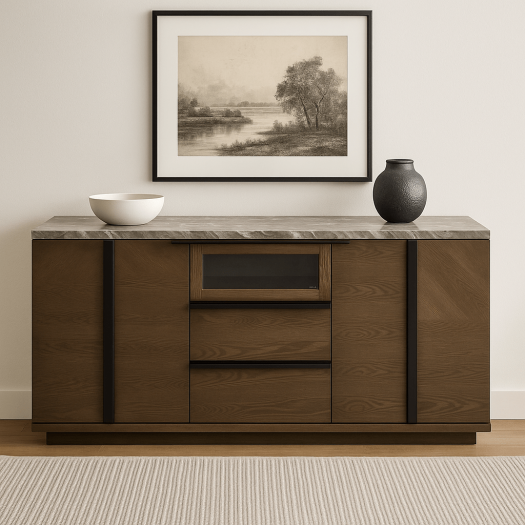 Delphi Grey Marble Sideboard