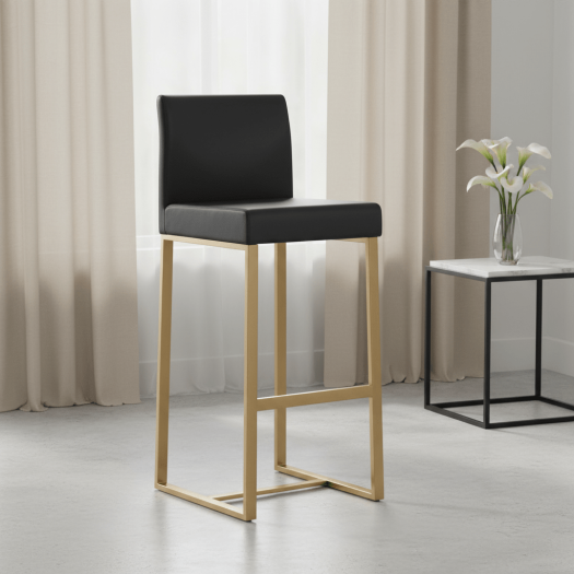 Denmark Black Gold Steel Barstool