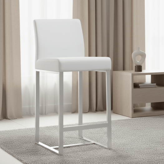 Denmark White Steel Counter Stool