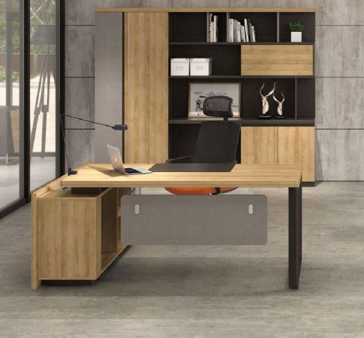 Modern Office Desk - Left Hand Kaldi Wood