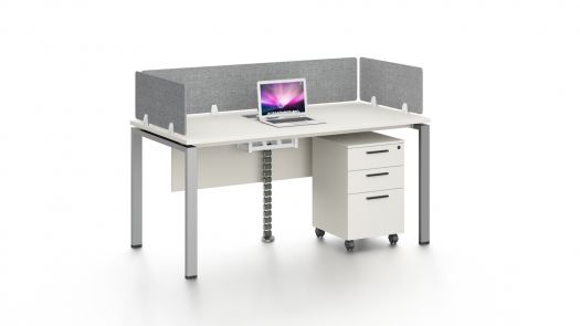 Single Desk With Front & Side Screen