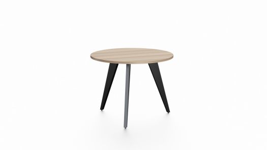 Round Meeting Table - Light Oak and Pure Black