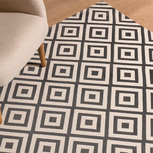 Diamond black and white Rug