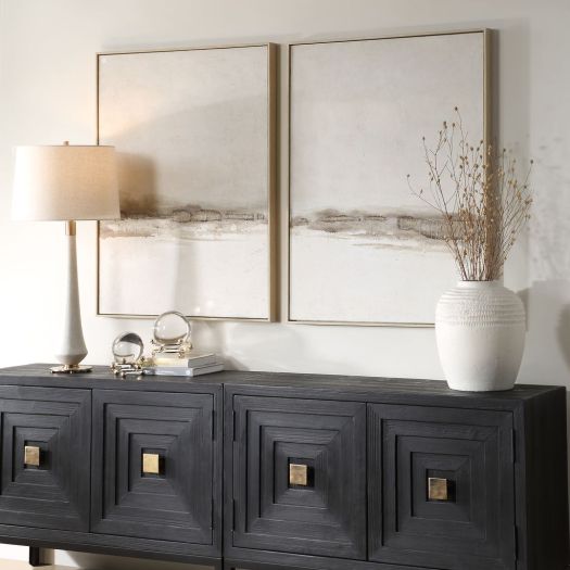 Distant Hills Hand Painted Canvas (Set of 2)