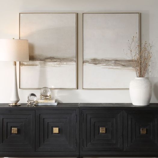 Distant Hills Hand Painted Canvas (Set of 2)