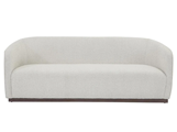 3-SEATER BASIC SETTEE WOOD BASE, IVORY