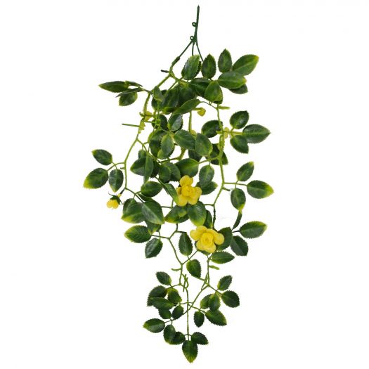 Hanging Rose Leaf with Yellow Flowers