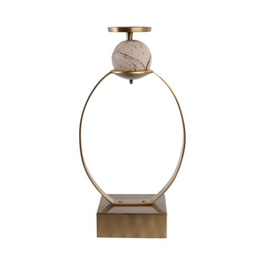 durant Smal Candle Holder W/marble Sphere