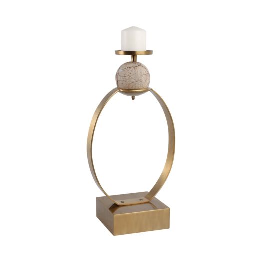 durant Smal Candle Holder W/marble Sphere
