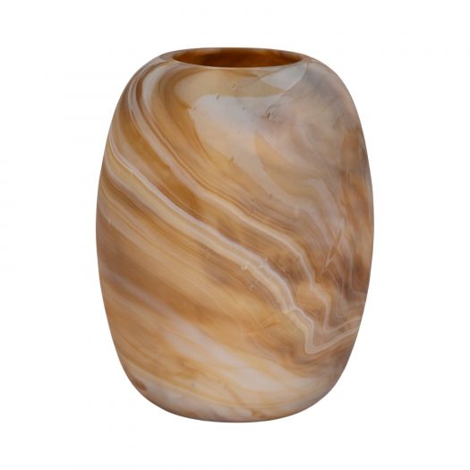 12" GARBO MEDIUM BROWN GLASS VASE