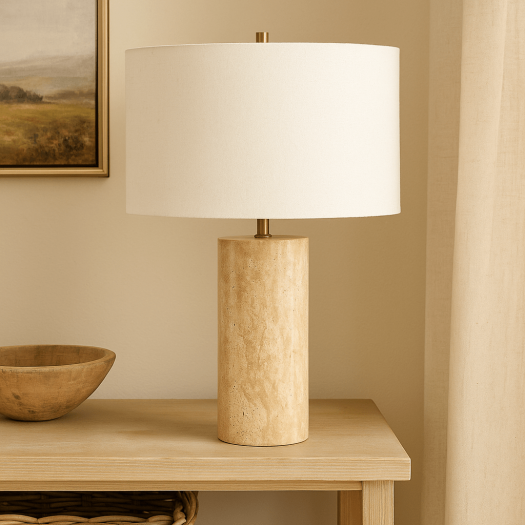Echo Travertine Table Lamp