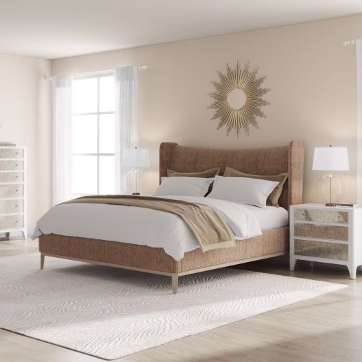 Edwin Wing Shelter Qn Uph. Bed -Suede