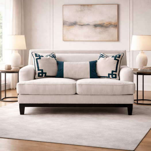 Elevated Greek Off-White Loveseat