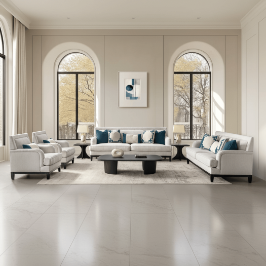 Elevated Greek Off-White Sofa