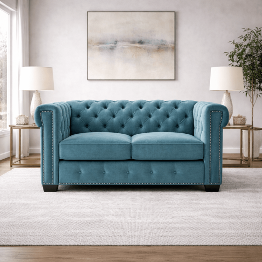 Elzaro Blue Loveseat