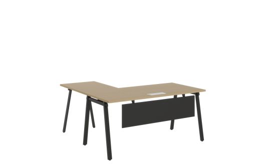 Ava L-Shape Desk - Black Frame