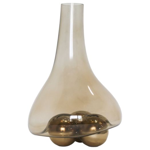Feline Glass Vase With Metal Ball Base