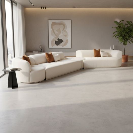 Fickle Cream Boucle 4-Piece Modular RAF Sectional