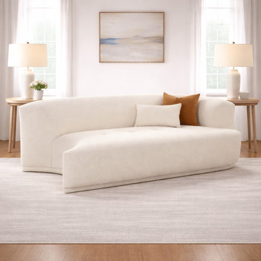 Fickle Cream Boucle Modular RAF Loveseat