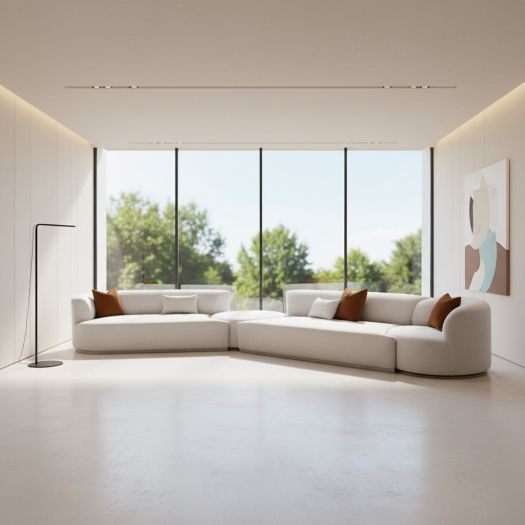 Fickle Grey Velvet 4-Piece Modular LAF Sectional