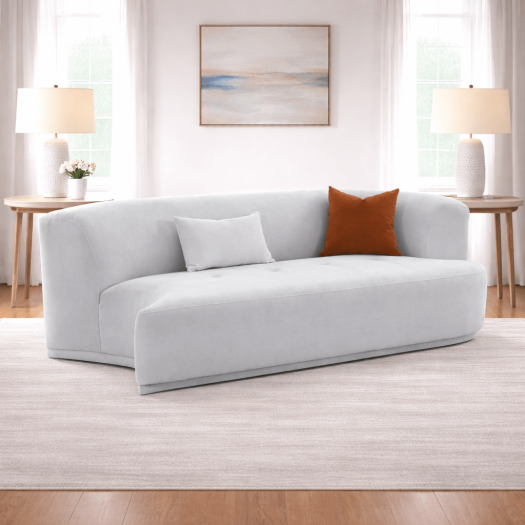 Fickle Grey Velvet Modular RAF Loveseat