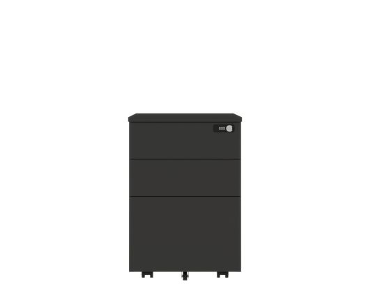 Handleless Mobile Pedestal - Black