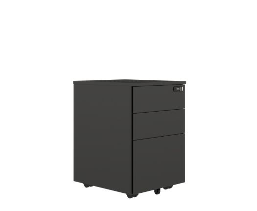 Handleless Mobile Pedestal - Black