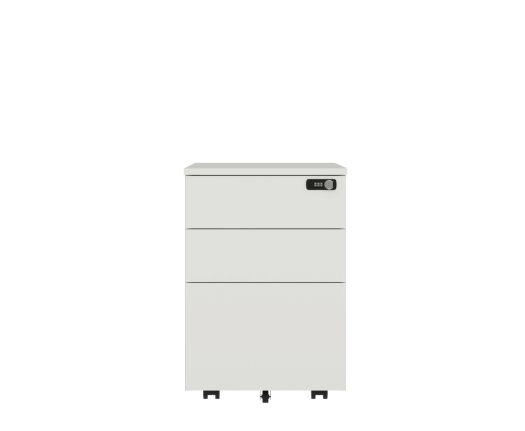 Handleless Mobile Pedestal - White