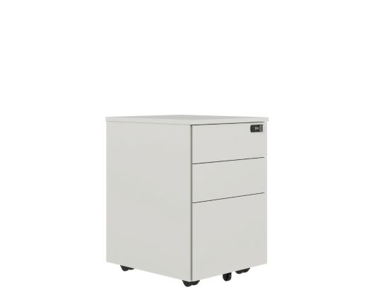 Handleless Mobile Pedestal - White