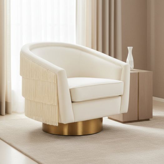 Flapper Cream Swivel Chair