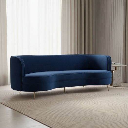Flare Navy Velvet Sofa