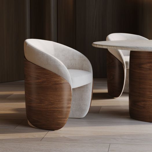 FLEUR WOOD BACK DINING CHAIR