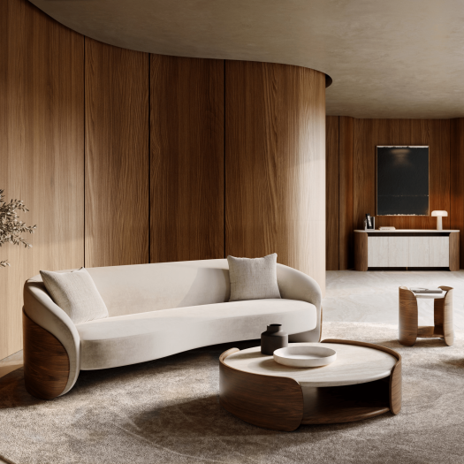 FLEUR WOOD BACK SOFA